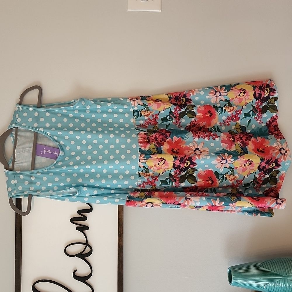 Polka dot floral dress